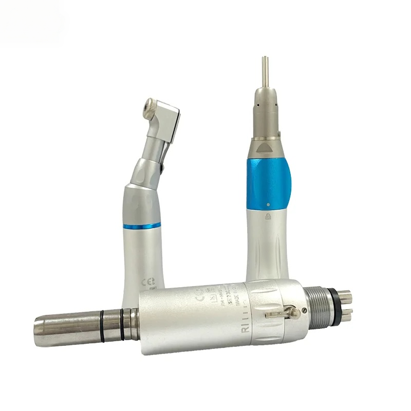 Dental Low Speed Handpiece Contra Angle Straight 2/4 Hole Air Motor Key Type