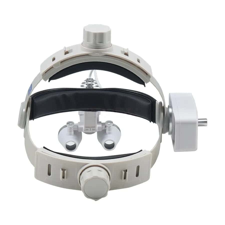 Dental Head-Mounted Binocular Magnifier with Adjustable Light Spot Size Lamp Dental Headlamp with Magnification for Precision Wo