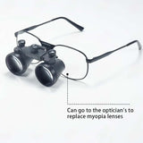 Dental Loupe Dental Lab Medical Loupe Dental Magnifier Dentists 2.5 3.5x420mm Metal Eyeglass Frame Fabric Box