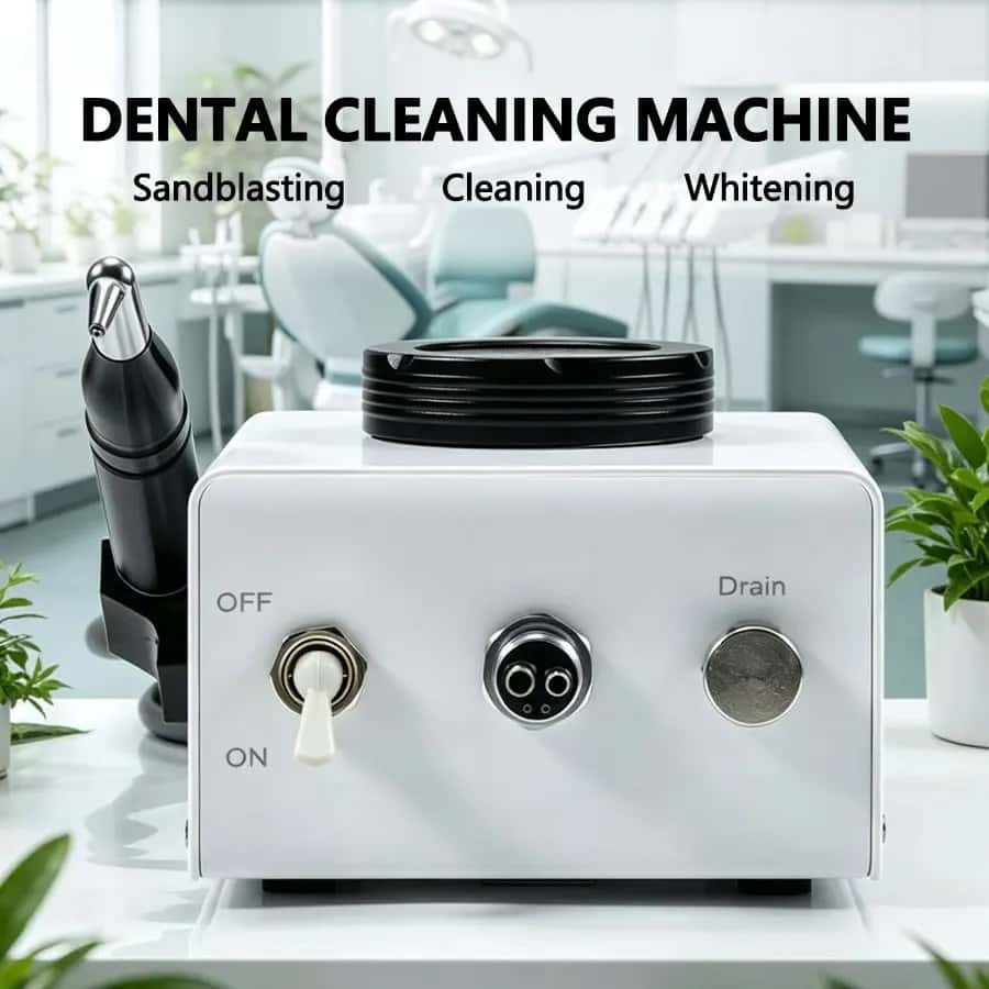 Dental Sandblaster Unit, Handheld Air Flow Teeth Polisher & Whitening Tool Sandblasting Gun for Plaque Removal and Oral Care