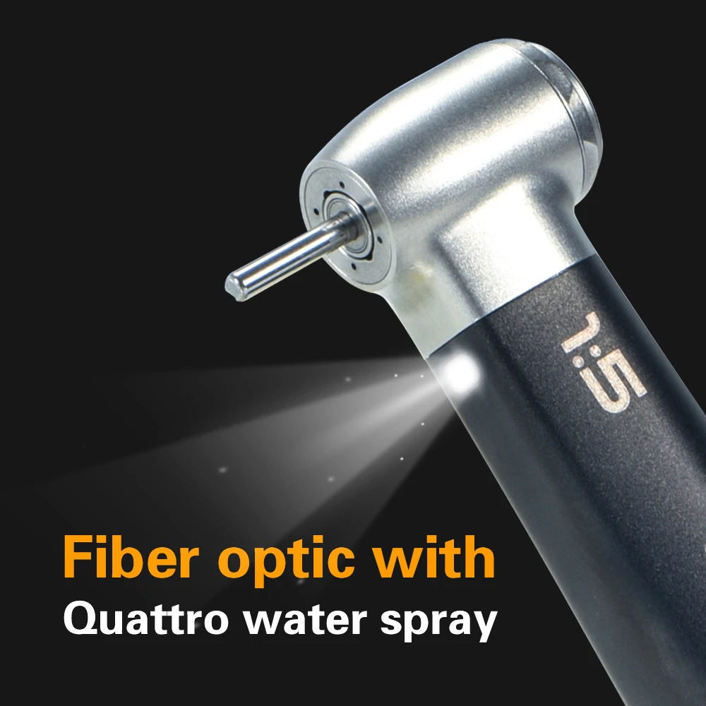 Dental 1:5 Fiber Otptic Handpiece Increasing Red Ring Contra Angle Internal Water Spray With LED For ISO E-type Motor Dentistry