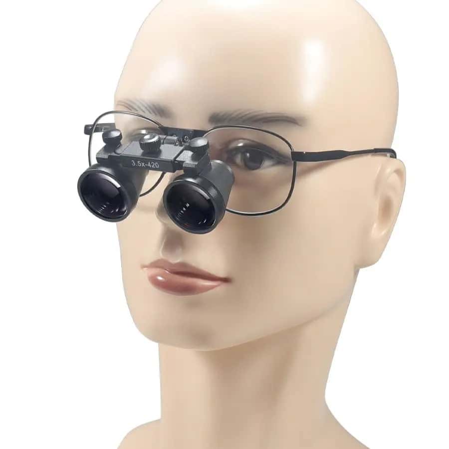Dental Loupe Dental Lab Medical Loupe Dental Magnifier Dentists 2.5 3.5x420mm Metal Eyeglass Frame Fabric Box