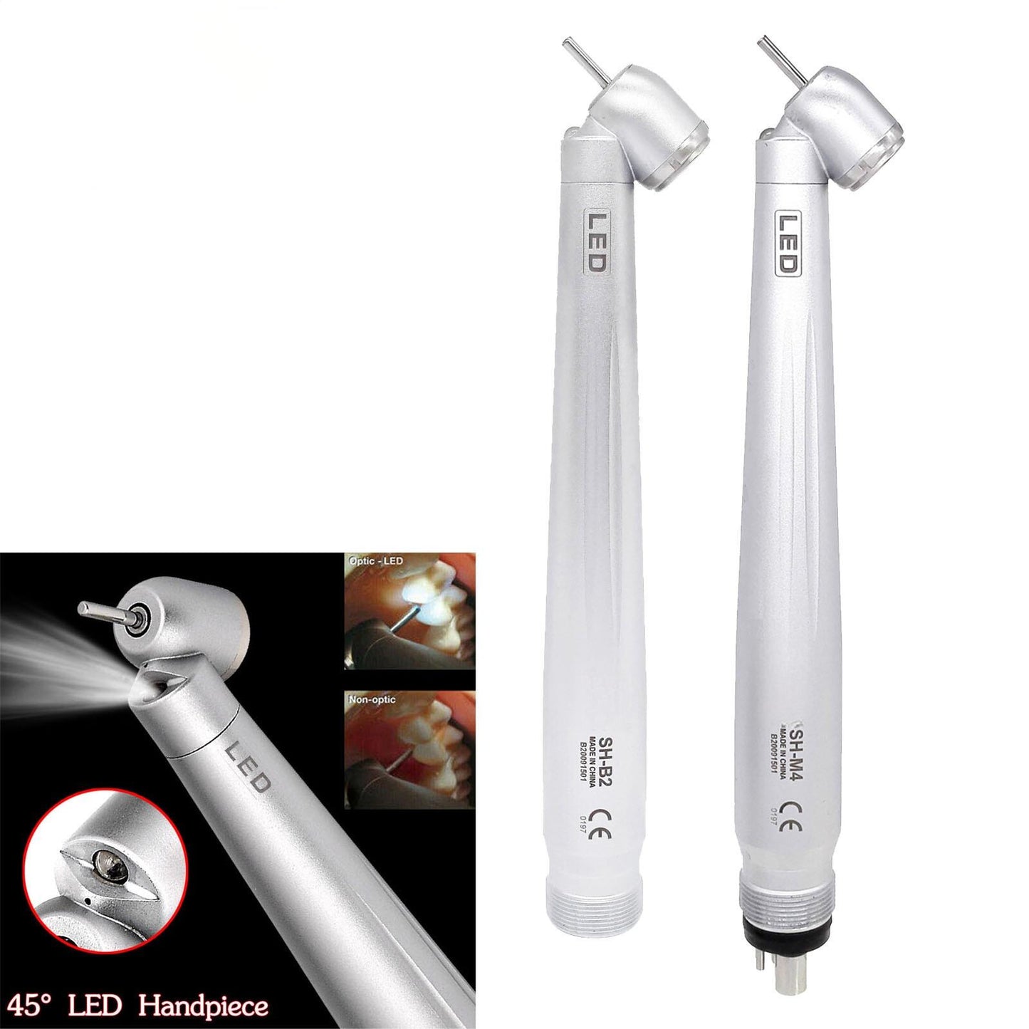 NSK Style Dental Surgical 45° Degree/ LED High Speed Handpiece Turbine 2/4 Holes