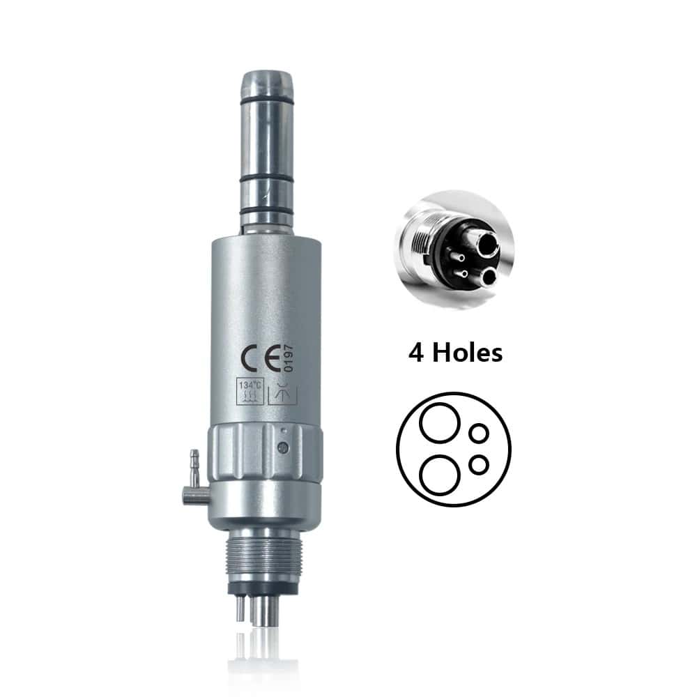 Dental Low Speed Handpiece Contra Angle Straight 2/4 Hole Air Motor Key Type External Water Spray