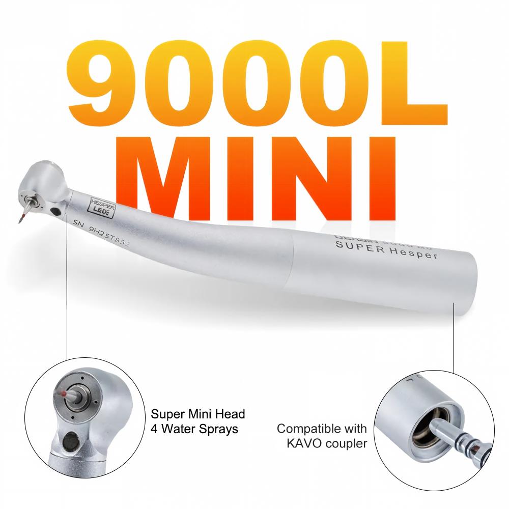 Dental MINI Head Fiber Optic High Speed Handpiece for Kid Air Turbine Handpiece 9000L For Kavo Coupling Dentistry Equipment Tool