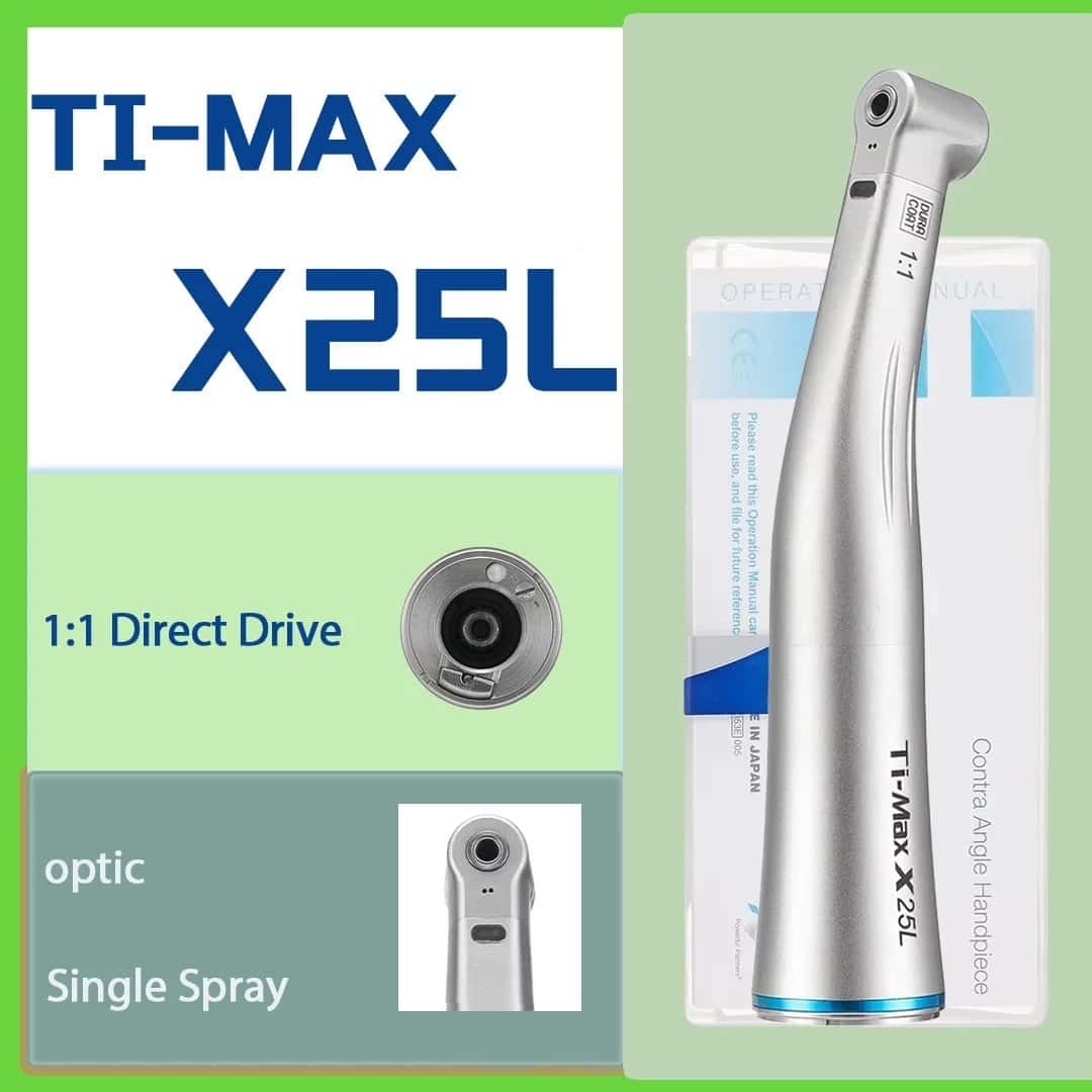NSK type Ti-MAX Z25L 1:1 direct drive contra angle handpiece Low Speed dental implant surgical single spray two-way spray LED motor