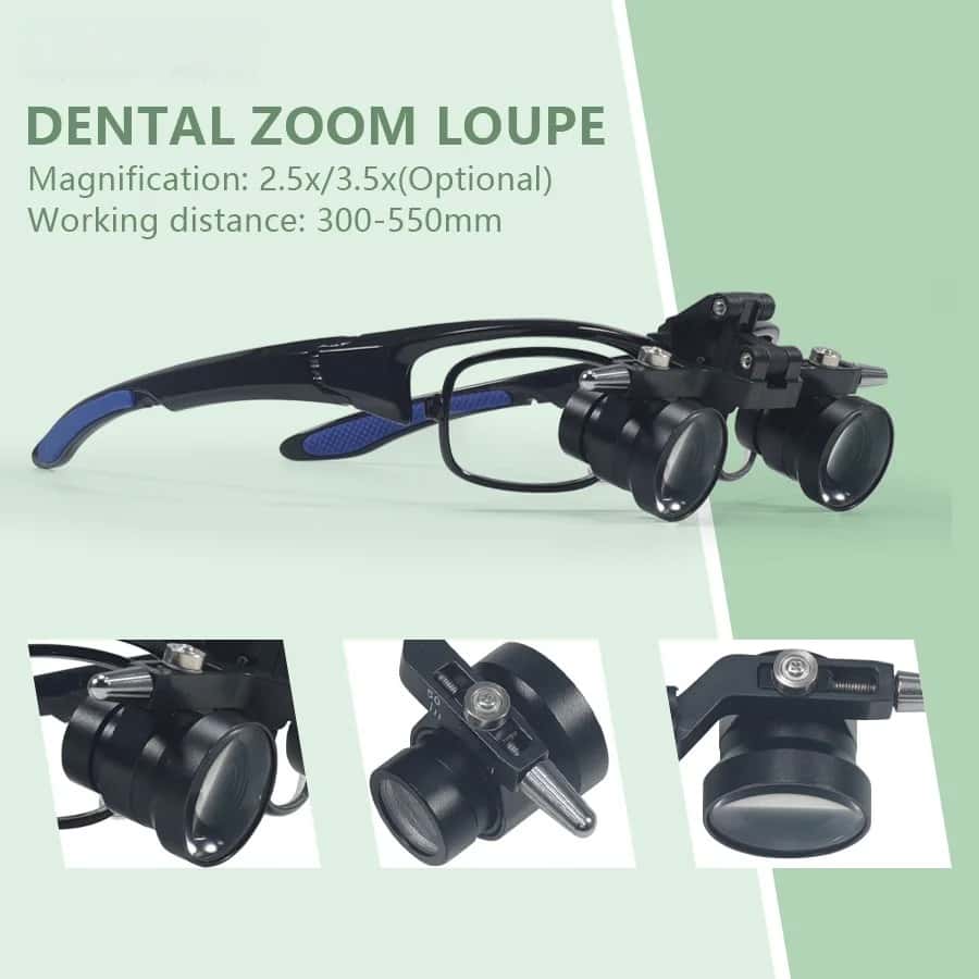 Dual-Adjustable Interpupillary Dental Loupes Binocular Magnifier 2.5 3.5X Ultra-Lightweight Optical Magnifier for Precision Work