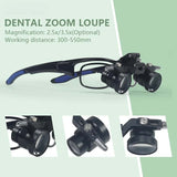 Dual-Adjustable Interpupillary Dental Loupes Binocular Magnifier 2.5 3.5X Ultra-Lightweight Optical Magnifier for Precision Work