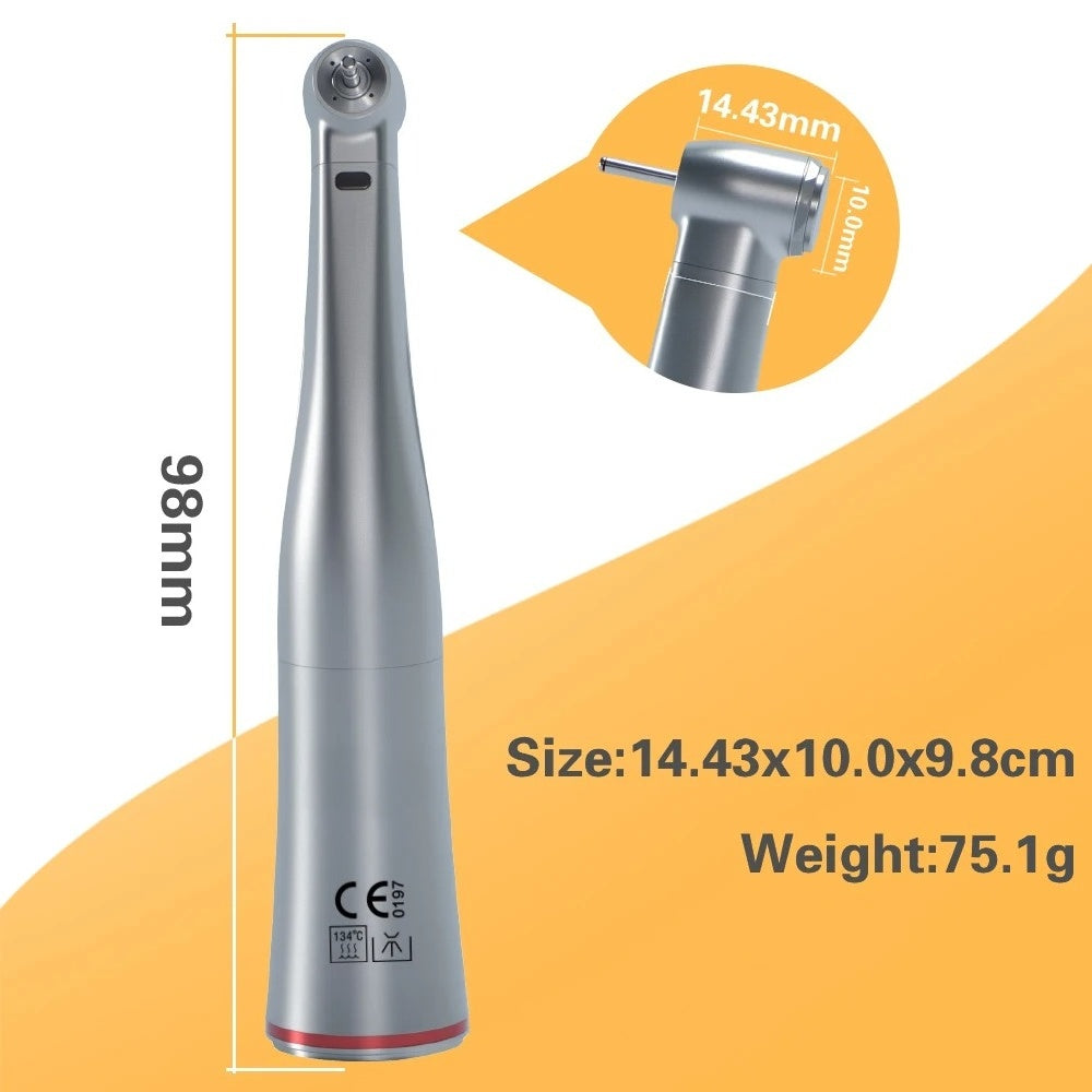 Dental 1:5 Fiber Otptic Handpiece Increasing Red Ring Contra Angle Internal Water Spray With LED For ISO E-type Motor Dentistry