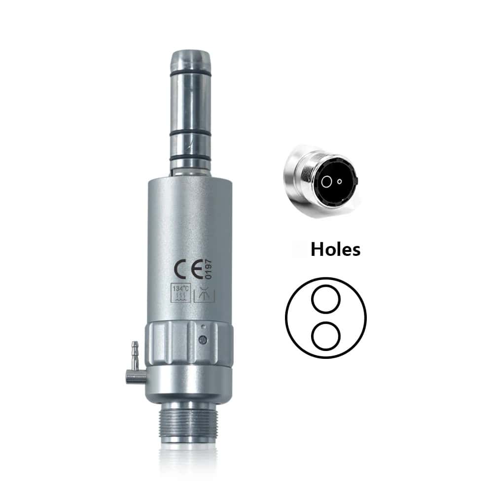 Dental Low Speed Handpiece Contra Angle Straight 2/4 Hole Air Motor Key Type External Water Spray