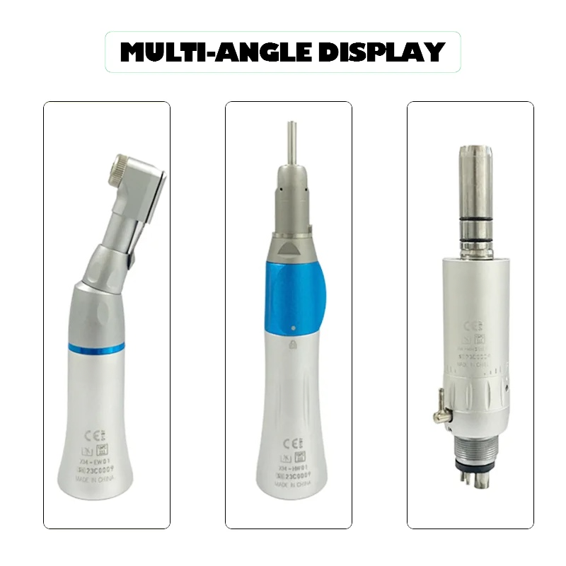 Dental Low Speed Handpiece Contra Angle Straight 2/4 Hole Air Motor Key Type