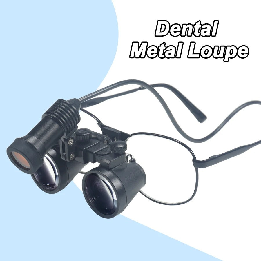 Dental Loupe With Lamp 2.5x 3.5x Magnification Metal Frame  Lab Medical Magnifier with Fabric Box for Dentists Focus