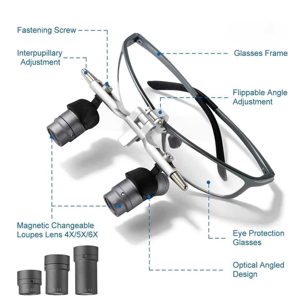 48° Ergo Optical Magnifier with Interchangeable Magnetic Lenses (4X, 5X, 6X)